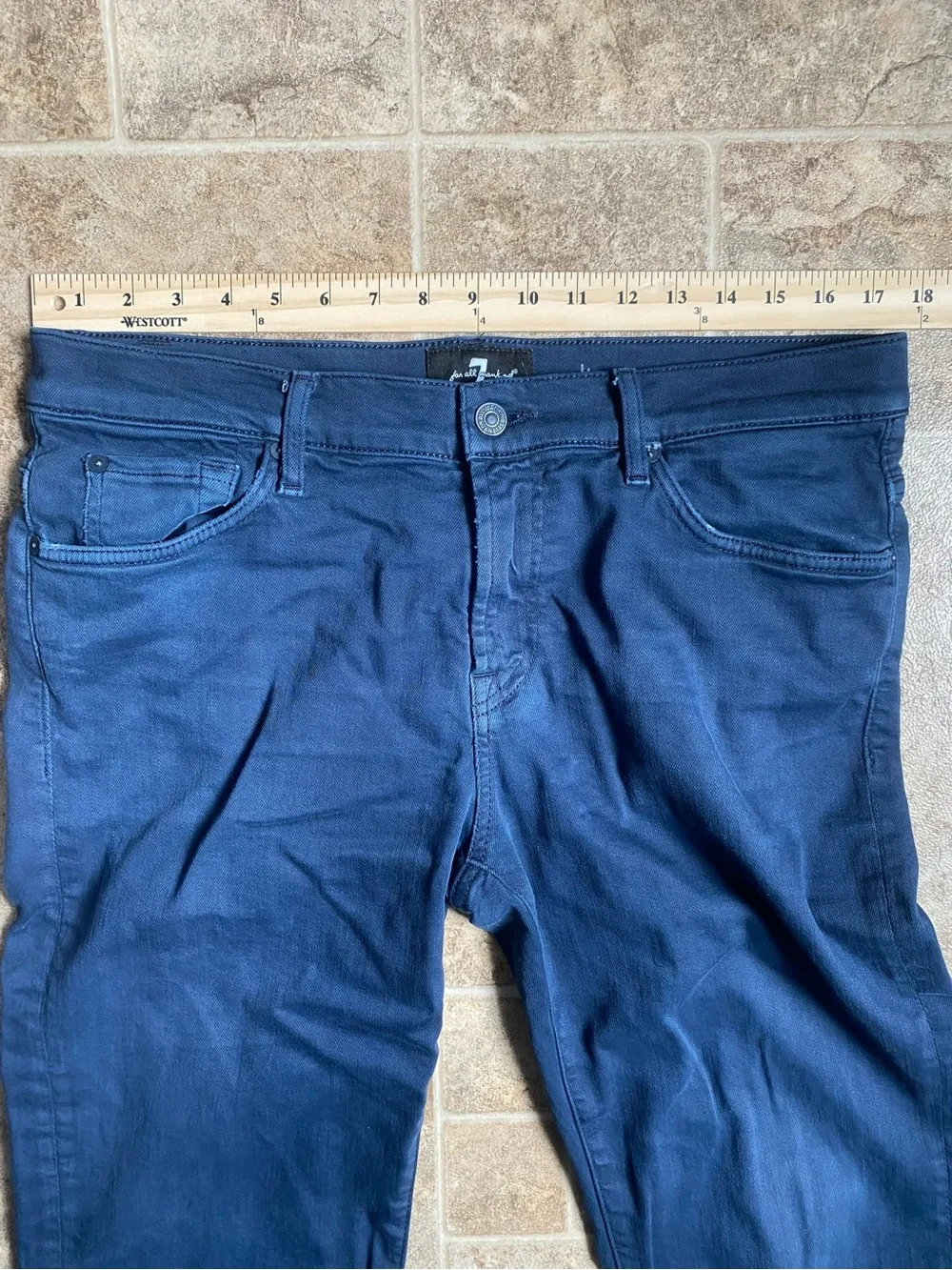 7 For All Mankind Luxe Performance Slimmy V Jeans Mens 34x30 Dark Blue